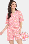 Rosaline Disco Daze Knit Cotton Shorts Set - Mangano Calcite — thumbnail 1